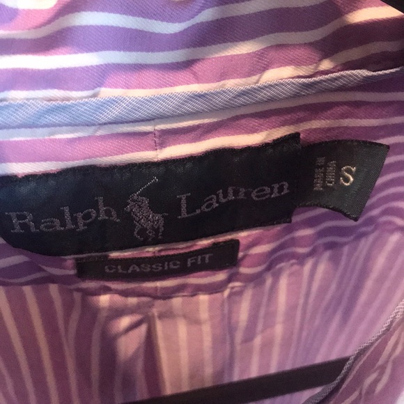 Size small Polo RL purple/white vertical stripes - Picture 3 of 3